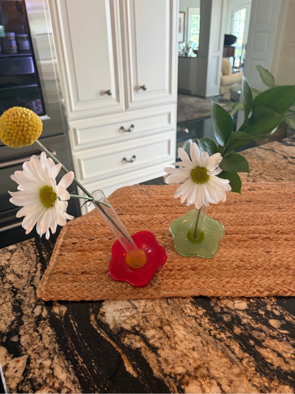 Global Views Red and Green Flower Bud Vases